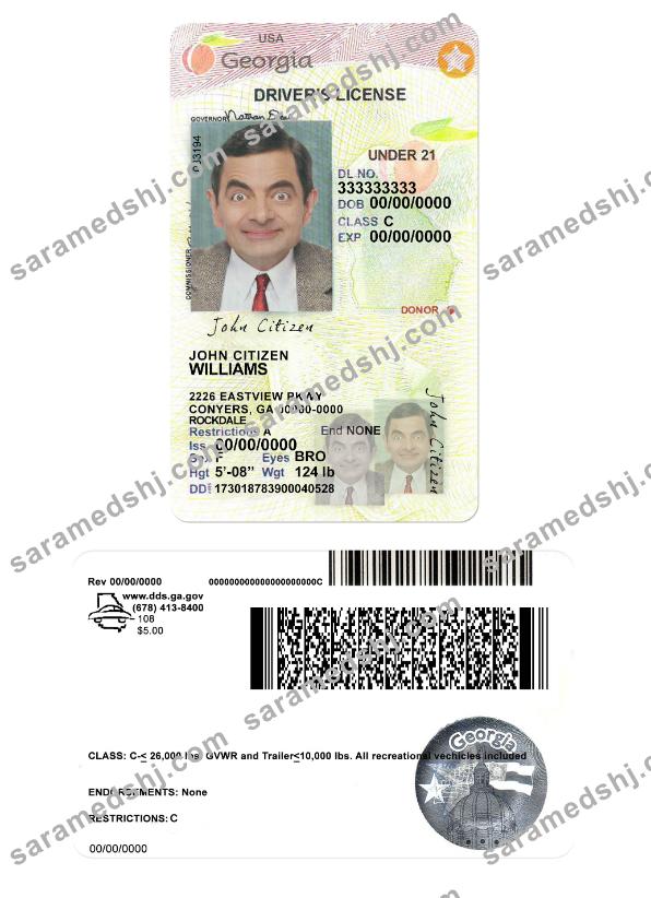 USA Georgia driving license under 21 2017-2019